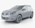 Nissan Qashqai+2 2014 3d model clay render