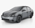 Nissan Sentra 2012 3d model wire render