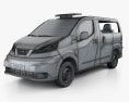 Nissan NV200 New York Taxi 2016 3d model wire render