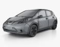 Nissan Leaf 2016 3d model wire render