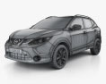 Nissan Qashqai 2017 3d model wire render