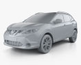 Nissan Qashqai 2017 3d model clay render