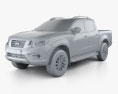 Nissan Navara Cabina Doble 2015 Modelo 3D clay render