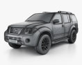 Nissan Pathfinder 인테리어 가 있는 2013 3D 모델  wire render