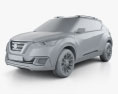 Nissan Kicks Concept 2014 3d model clay render