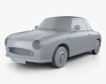 Nissan Figaro 1991 3D-Modell clay render