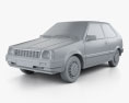 Nissan Micra 3-door 1992 3d model clay render