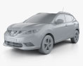 Nissan Qashqai 2019 3D-Modell clay render