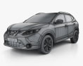 Nissan Qashqai with HQ interior and engine 2017 3d model wire render