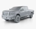 Nissan Titan Crew Cab XD Pro 4X with HQ interior 2019 3d model clay render