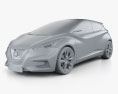 Nissan Sway 2015 3d model clay render