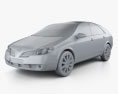 Nissan Primera 해치백 2008 3D 모델  clay render