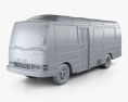 Nissan Civilian SWB Bus 1982 3D-Modell clay render
