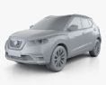 Nissan Kicks 2020 3d model clay render