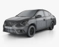 Nissan Versa Sense 2018 3d model wire render