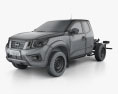 Nissan Navara King Cab Chassis 2018 3d model wire render