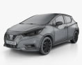Nissan Micra 2019 3d model wire render