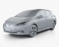 Nissan Leaf 2021 3d model clay render