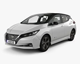 Nissan Leaf mit Innenraum 2018 3D-Modell