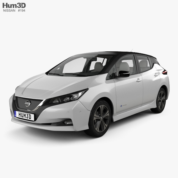Nissan Leaf with HQ interior 2021 3D model