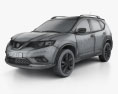 Nissan Rogue mit Innenraum 2017 3D-Modell wire render