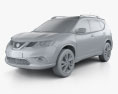Nissan Rogue avec Intérieur 2017 Modèle 3d clay render