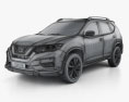 Nissan X-Trail з детальним інтер'єром 2020 3D модель wire render