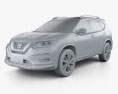 Nissan X-Trail з детальним інтер'єром 2020 3D модель clay render