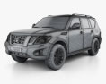 Nissan Patrol CIS-spec з детальним інтер'єром 2017 3D модель wire render