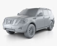 Nissan Patrol CIS-spec con interni 2014 Modello 3D clay render