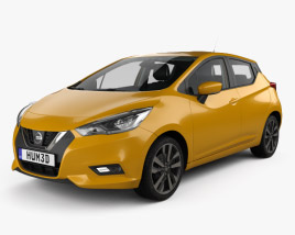 Nissan Micra with HQ interior and engine 2019 3D model