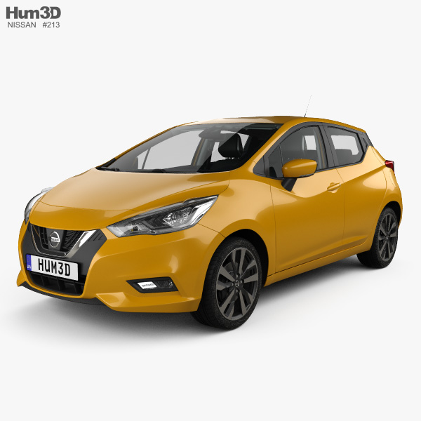 Nissan Micra with HQ interior and engine 2019 3D model