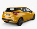 Nissan Micra with HQ interior and engine 2019 3d model back view