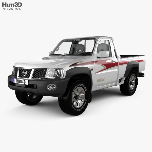 Nissan Patrol pickup with HQ interior 2019 3D model