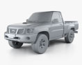 Nissan Patrol pickup HQインテリアと 2016 3Dモデル clay render