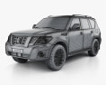 Nissan Patrol AE-spec with HQ interior 2017 3d model wire render