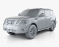 Nissan Patrol AE-spec with HQ interior 2017 3d model clay render