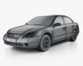 Nissan Altima S with HQ interior 2006 3d model wire render