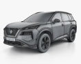 Nissan Rogue Platinum 2022 3D-Modell wire render