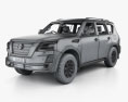 Nissan Patrol Ti L з детальним інтер'єром 2022 3D модель wire render