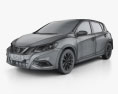 Nissan Tiida 2022 3d model wire render