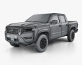 Nissan Frontier Pro-4X Crew Cab 2022 3Dモデル wire render