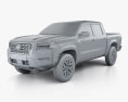 Nissan Frontier Pro-4X Crew Cab 2022 3D-Modell clay render