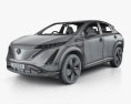Nissan Ariya e-4orce JP-spec with HQ interior 2020 3d model wire render