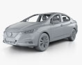 Nissan Versa SR Седан з детальним інтер'єром 2022 3D модель clay render