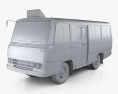 Nissan Echo bus 1969 3d model clay render