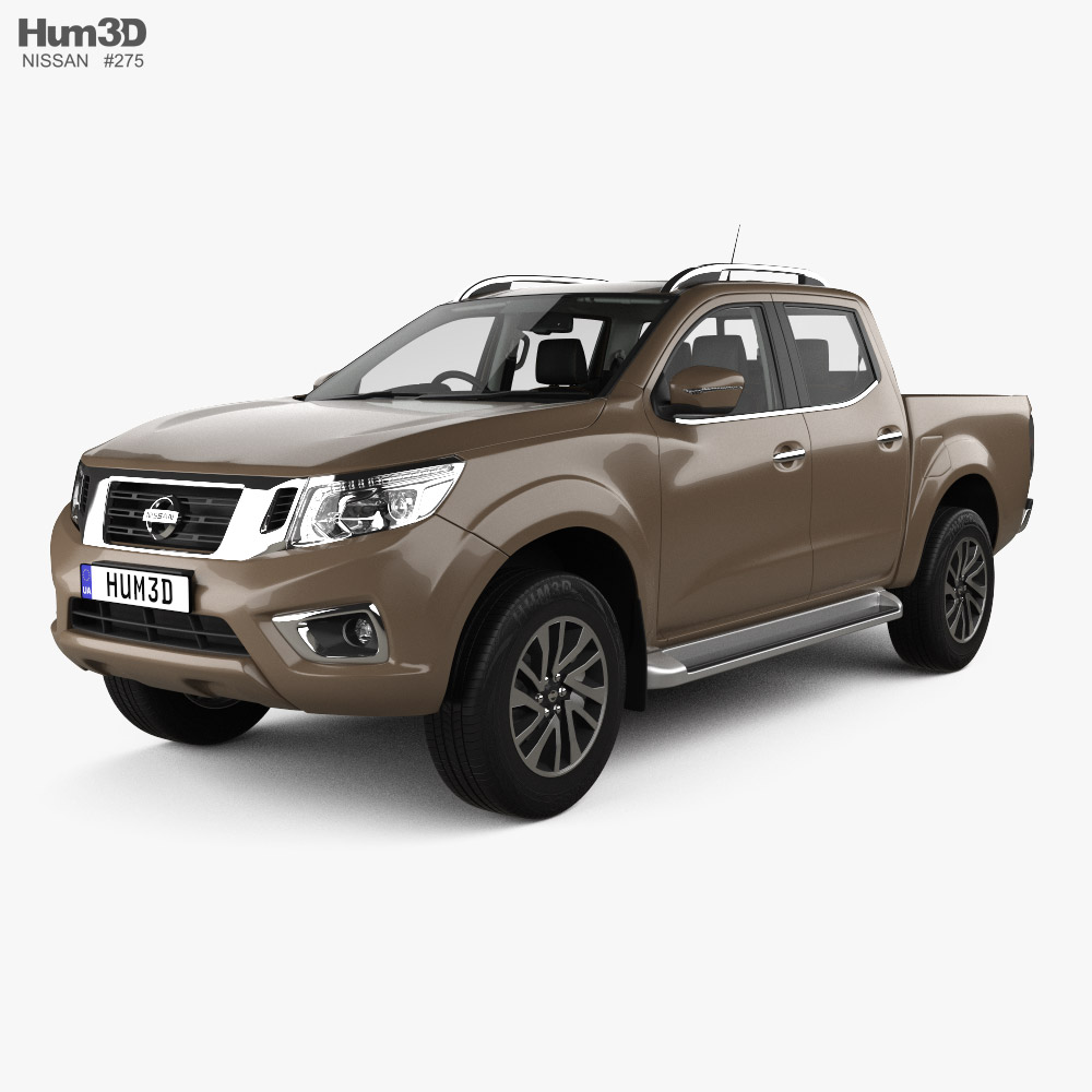 Nissan Navara Double Cab with HQ interior 2015 3D model