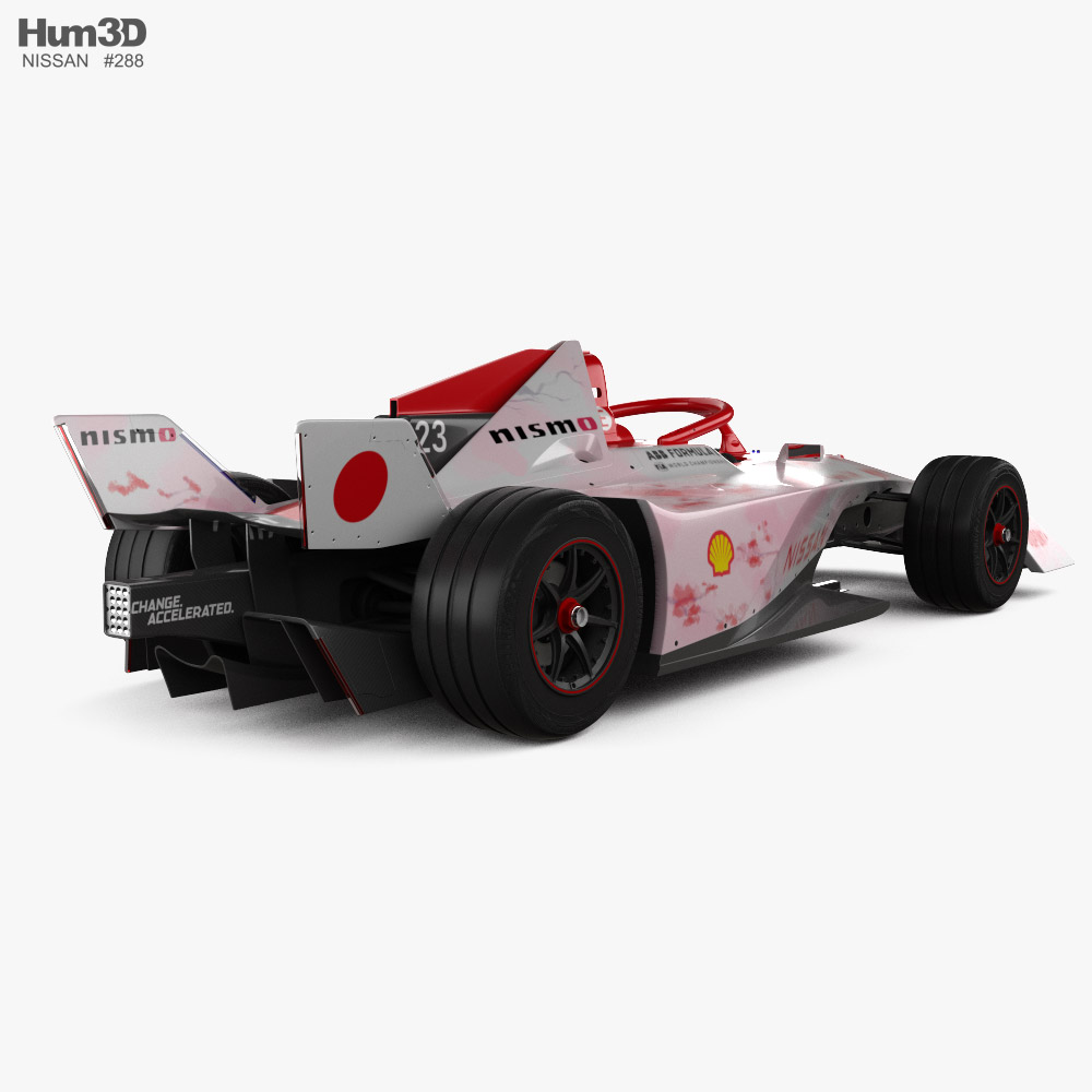 Nissan Formula E 2022 3d model back view