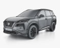 Nissan X-Trail e-POWER 2022 3d model wire render