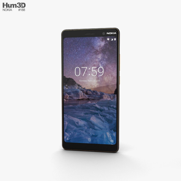 Nokia 7 Plus Preto Modelo 3d